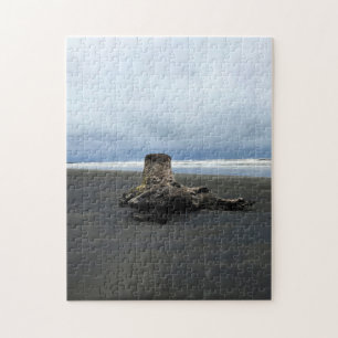 Driftwood at Benson Beach, Cape Disappointment, WA Jigsaw Puzzle