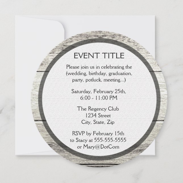 Driftwood Background Invitation (Front)
