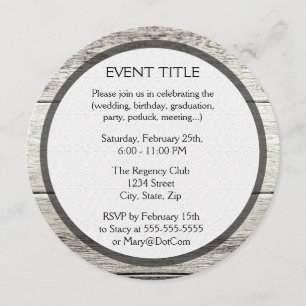 Driftwood Background Invitation