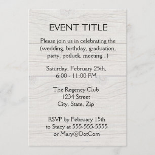 Driftwood Background Invitation