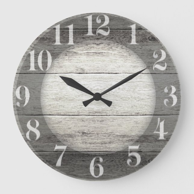 Driftwood Background Large Clock (Front)