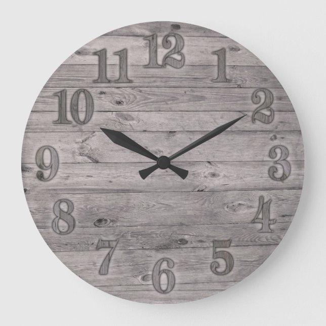 Driftwood Background Large Clock (Front)