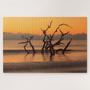Driftwood Beach at Sunrise Jekyll Island Georgia Jigsaw Puzzle