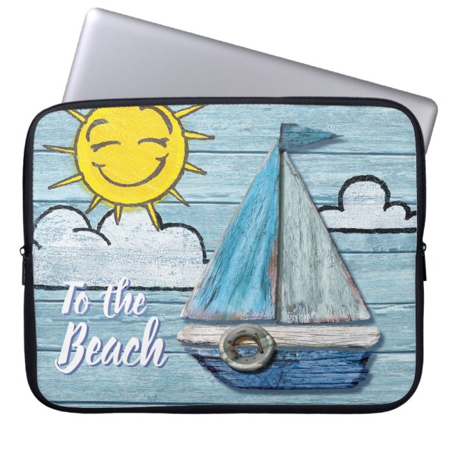 Driftwood Beach design Yacht 13" Laptop Sleeve. Laptop Sleeve (Front)