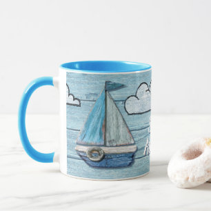 Driftwood Beach design Yacht 2 tone coffee mug. Mug