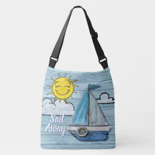 Driftwood Beach design Yacht cross body bag. Crossbody Bag