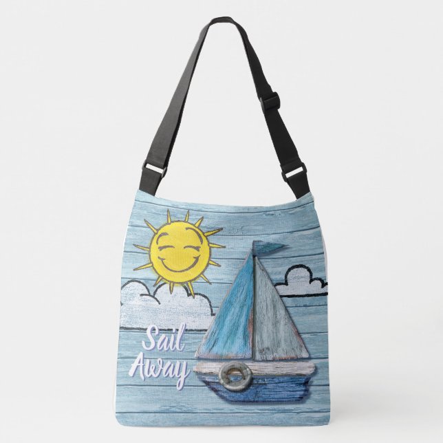Driftwood Beach design Yacht cross body bag. Crossbody Bag (Front)