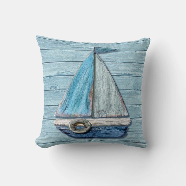 Driftwood beach design Yacht cushion. Cushion (Front)