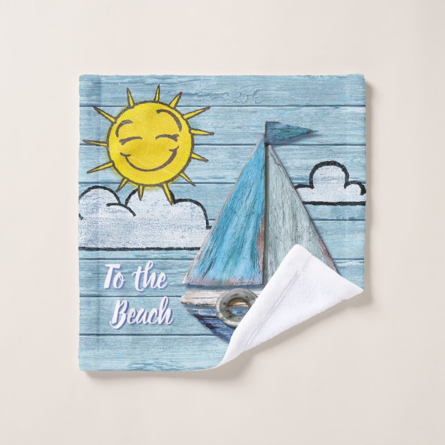 Driftwood Beach design Yacht Face Towel (Wash Cloth)