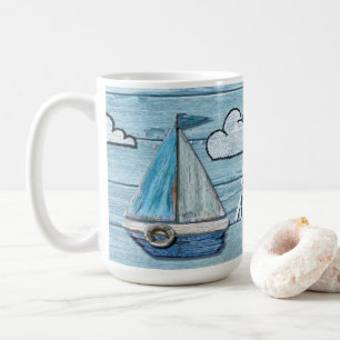 Driftwood Beach design Yacht tall coffee mug. Coffee Mug