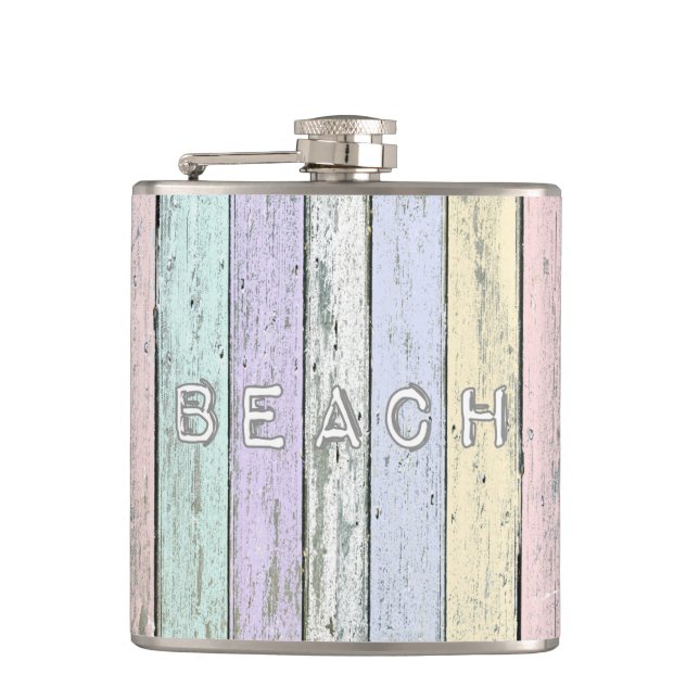 Driftwood Beach Hip Flask (Front)