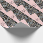 Driftwood beach wedding wrapping paper<br><div class="desc">If you need any help customising this design please feel free to use the ask this designer button,  just below this text.
A design for a beach of river wedding. A pink banner and a photo of beach stones,  pebbles along with drift wood.</div>