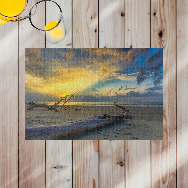 Driftwood Beaufort SC Beach Sunrise Jigsaw Puzzle (Creator Uploaded)