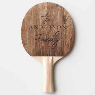 Driftwood Boards Hand Written Family Name Ping Pong Paddle
