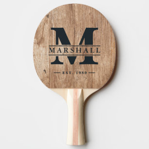 Driftwood Boards Monogram & Name Overlay Ping Pong Paddle