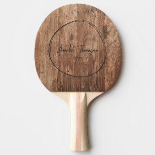 Driftwood Boards Name in Drawn Circle Ping Pong Paddle