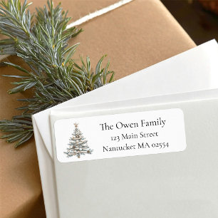 Driftwood Coastal Christmas Tree Return Address 