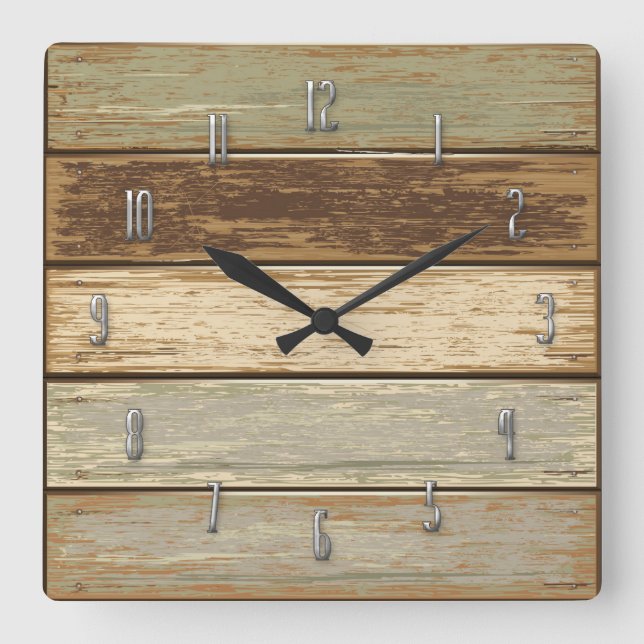 Driftwood in olive Wall Clock (Front)