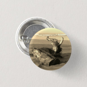 Driftwood Log Costa Rica Beach Photo Pinback Pin