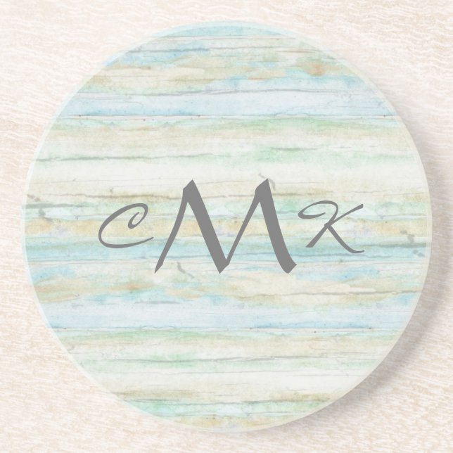 Driftwood Ocean Beach House Coastal Seashore Coaster (Front)