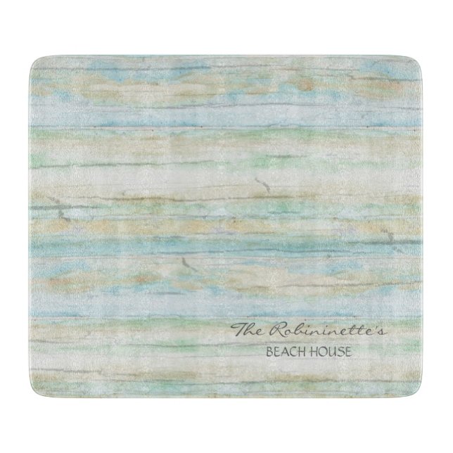 Driftwood Ocean Beach House Coastal Seashore Cutting Board (Front)