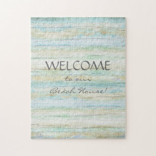 Driftwood Ocean Beach House Coastal Seashore Jigsaw Puzzle