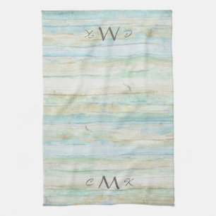 Driftwood Ocean Beach House Coastal Seashore Tea Towel