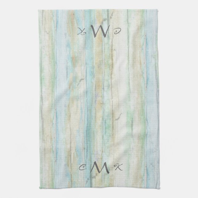 Driftwood Ocean Beach House Coastal Seashore Tea Towel (Vertical)