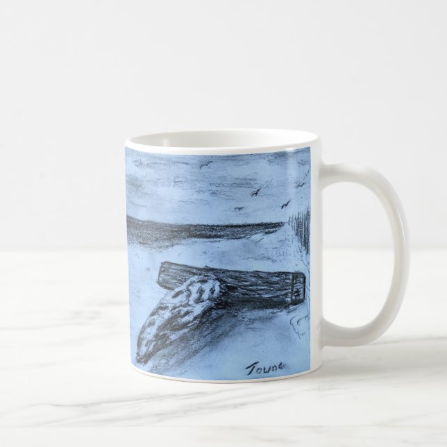 Driftwood On The Beach Coffee Mug (Right)