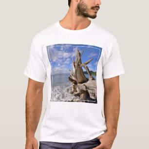 Driftwood On The Shoreline Of French Beach T-Shirt
