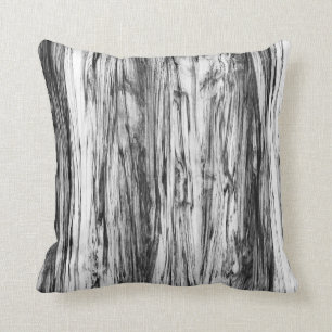 Driftwood pattern - black, white and grey cushion