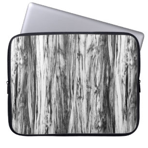 Driftwood pattern - black, white and grey laptop sleeve