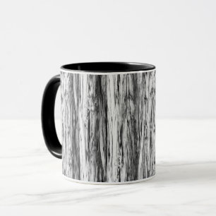 Driftwood pattern - black, white and grey mug