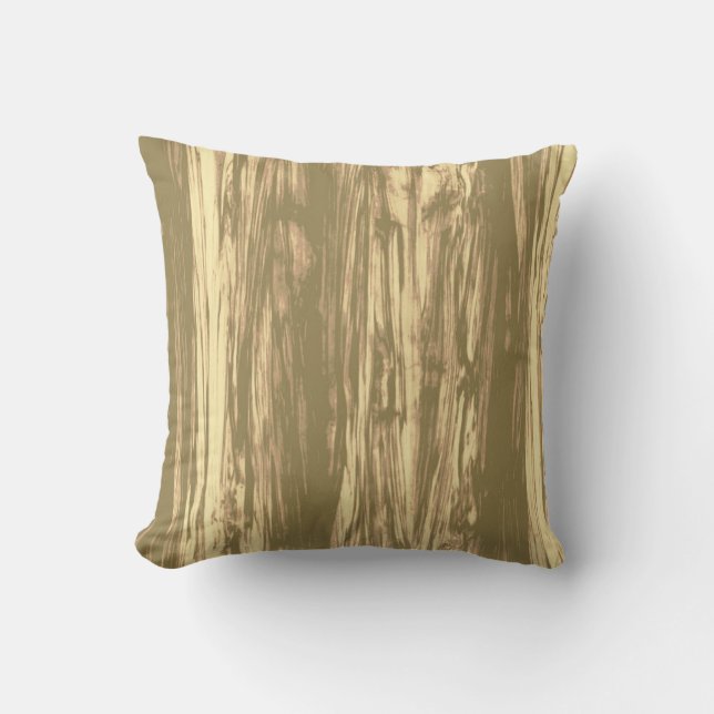 Driftwood pattern - cocoa brown and tan cushion (Front)