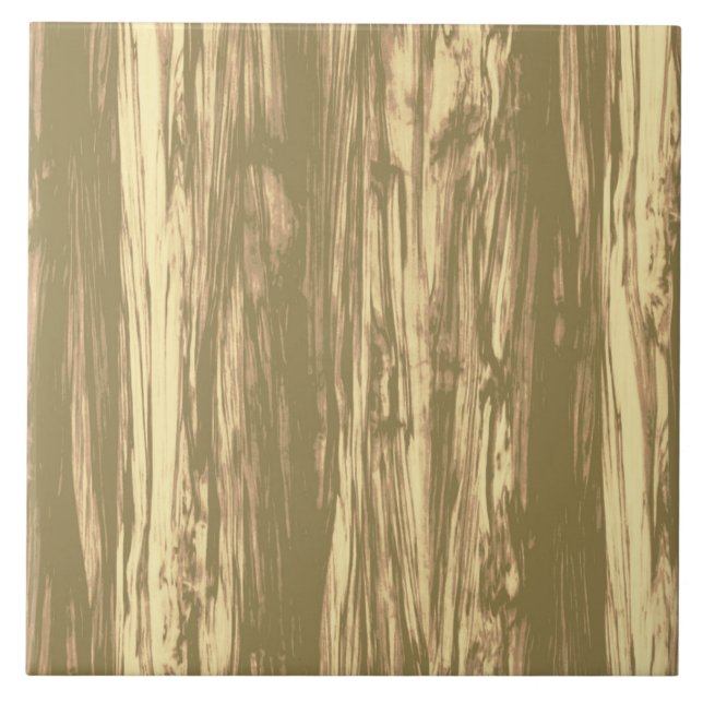 Driftwood pattern - cocoa brown and tan tile (Front)