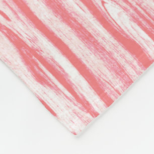 Driftwood pattern - coral pink and white fleece blanket