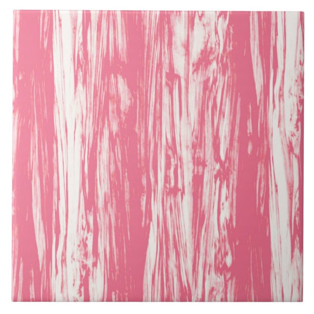 Driftwood pattern - coral pink and white tile (Front)