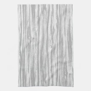 Driftwood pattern - grey / grey and white tea towel