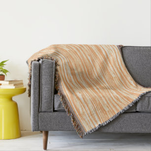 Driftwood pattern - light orange and cream throw blanket