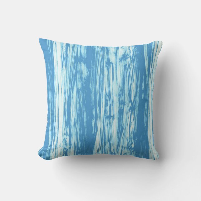 Driftwood pattern - ocean blue and white cushion (Front)