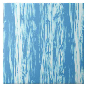 Driftwood pattern - ocean blue and white tile
