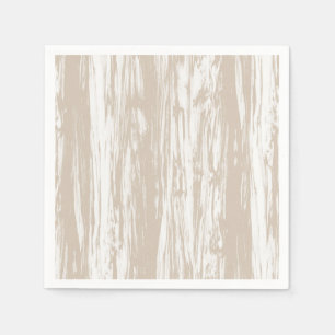Driftwood pattern - taupe tan and white napkin