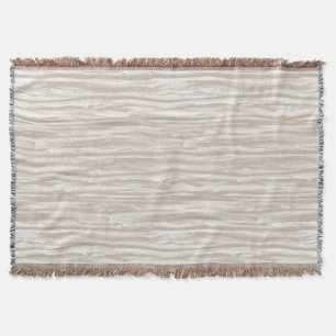 Driftwood pattern - taupe tan and white throw blanket