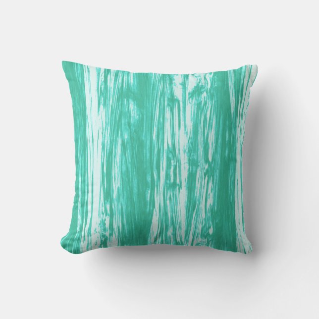 Driftwood pattern - turquoise and white cushion (Front)