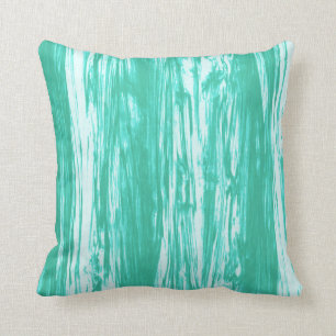 Driftwood pattern - turquoise and white cushion