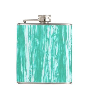 Driftwood pattern - turquoise and white hip flask
