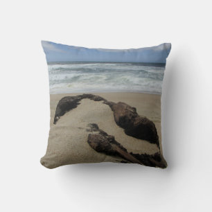 Driftwood Sand Ocean Coast Landscape Beach Cushion