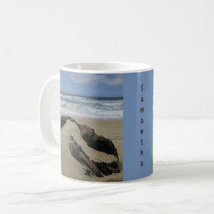 Driftwood Sand Ocean Pacific Coast Beach Coffee Mug