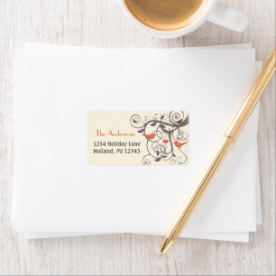 Driftwood Tree Orange Love Bird Return Address Label