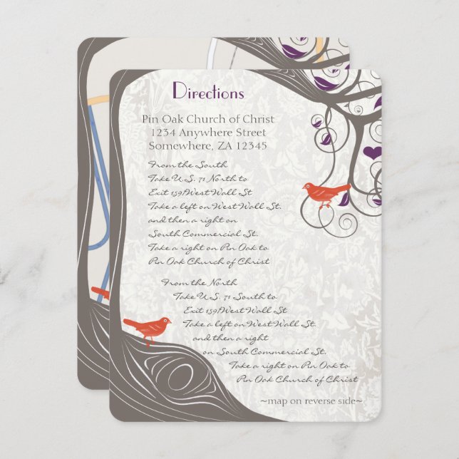 Driftwood Tree Swirl Direction Card (Front/Back)